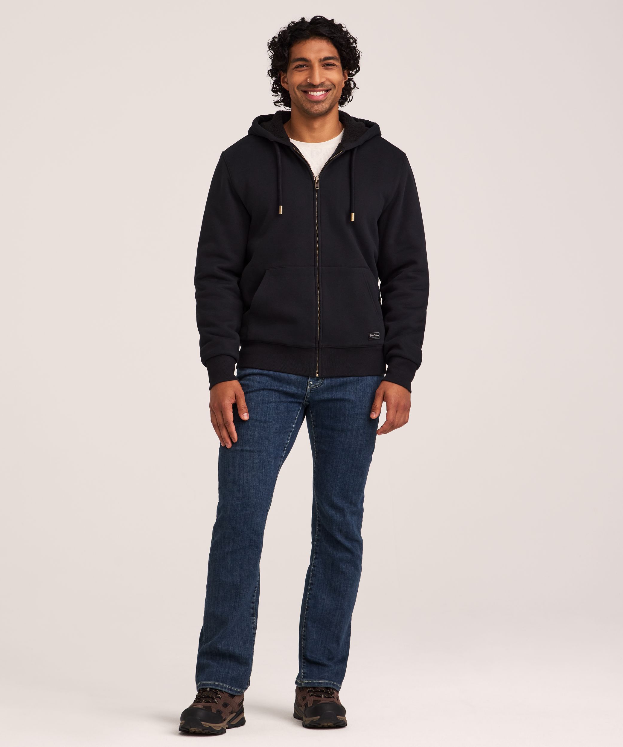 WindRiver Men's T-Max Heat Sherpa Lined Full Zip Hoodie