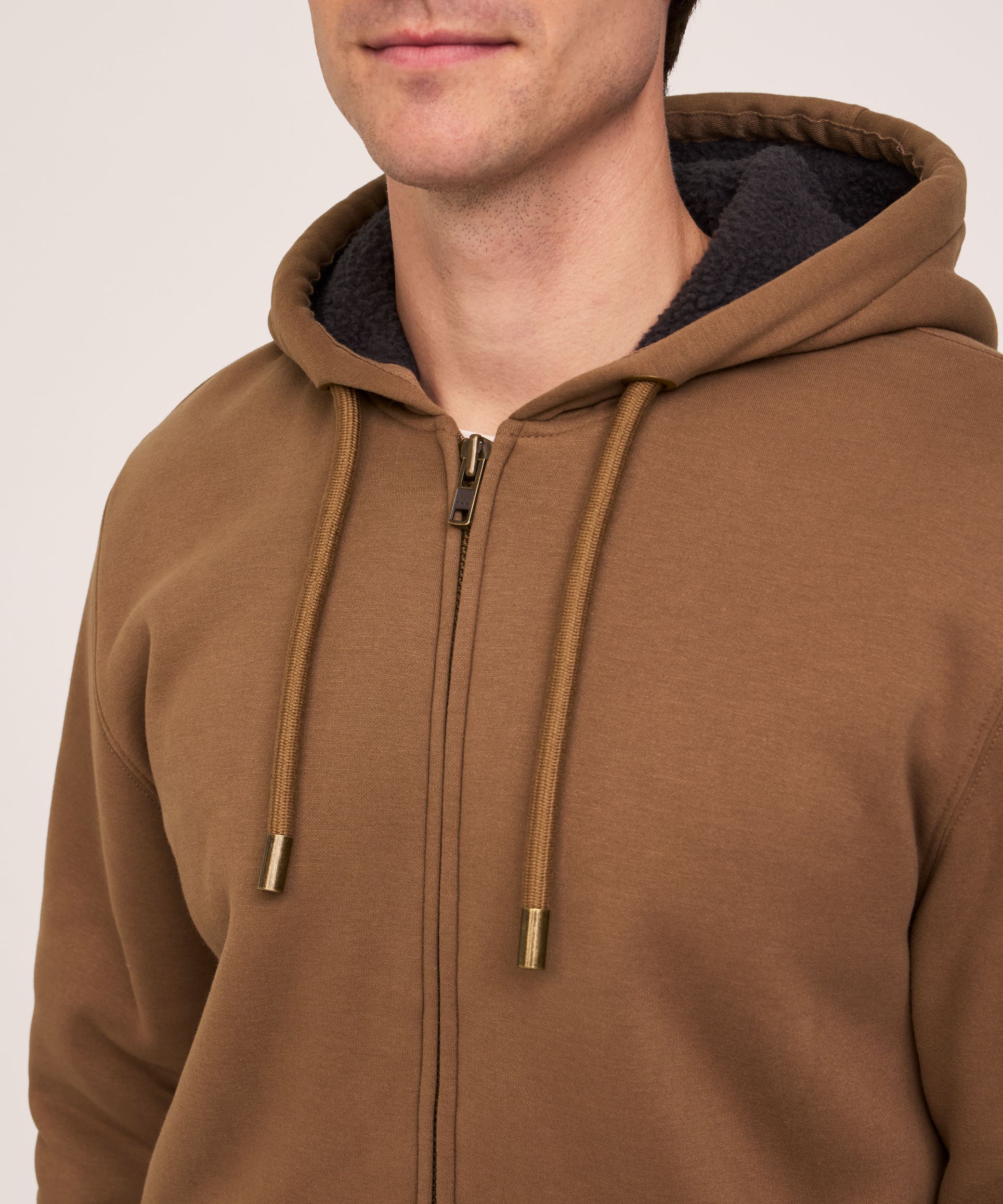 WindRiver Men's T-Max Heat Sherpa Lined Full Zip Hoodie