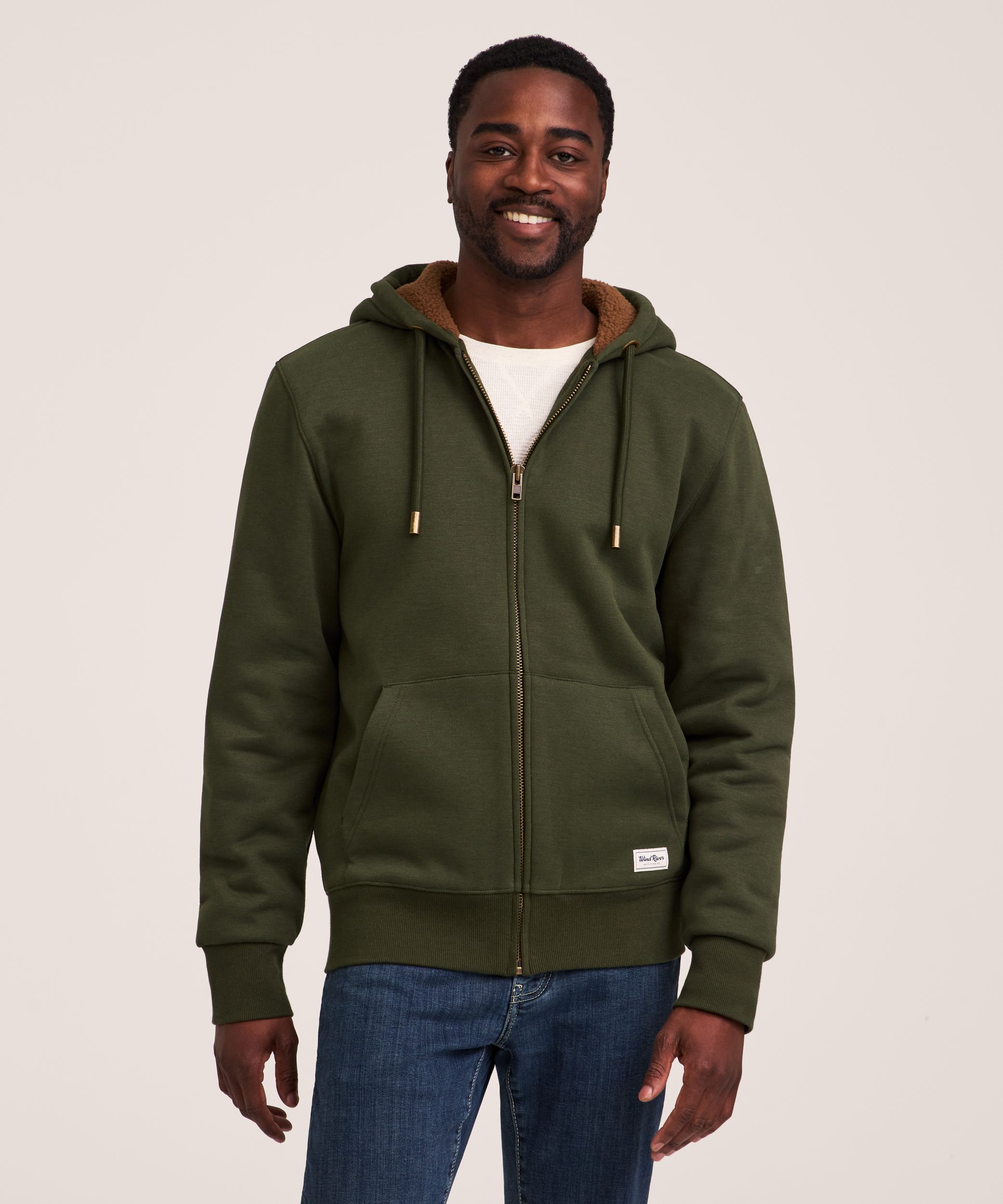 Chandail à capuche à glissière pleine longueur doublé en sherpa avec T-Max Heat pour hommes, WindRiver