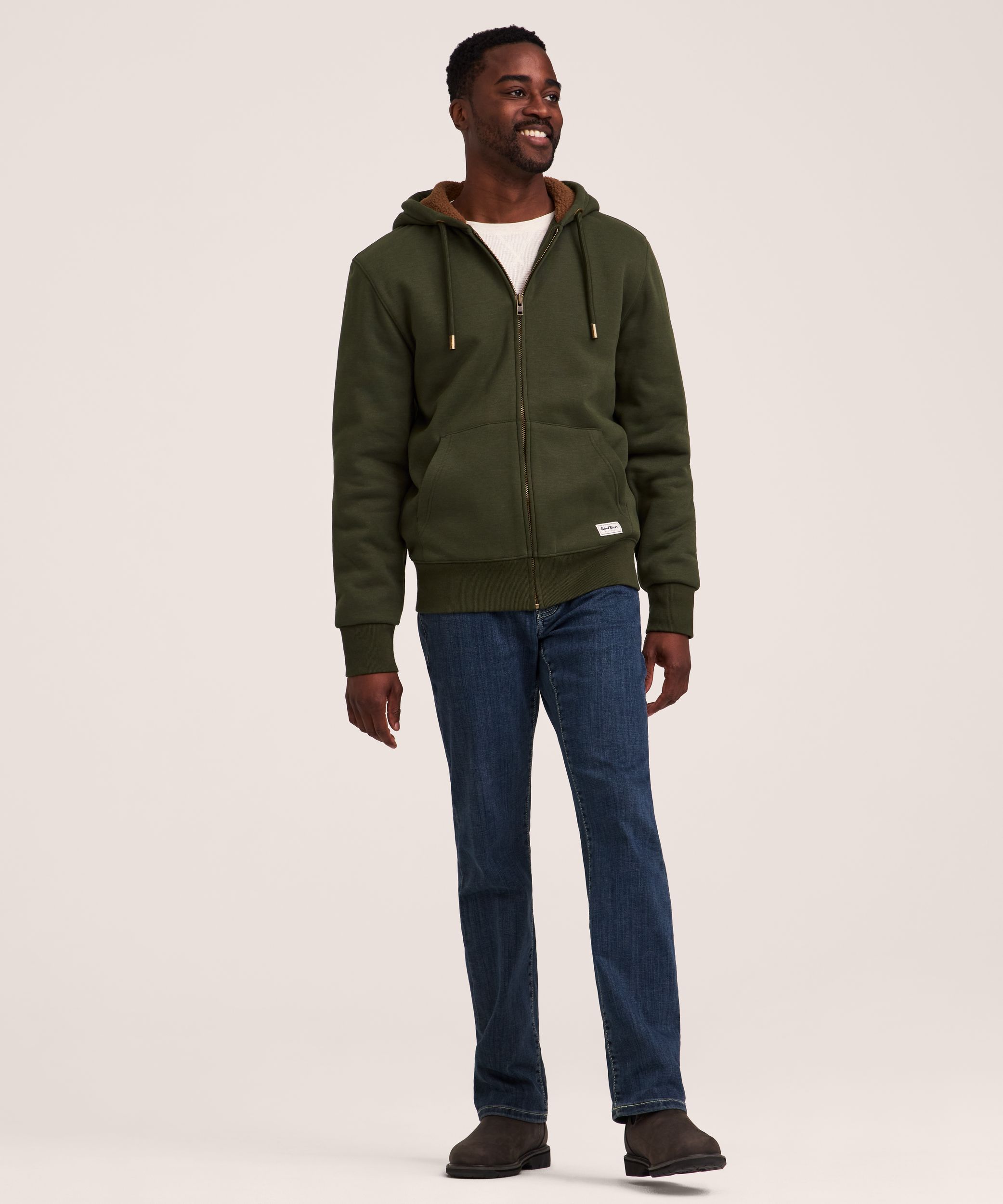 Chandail à capuche à glissière pleine longueur doublé en sherpa avec T-Max Heat pour hommes, WindRiver