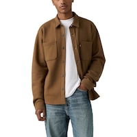 Levi's Men's Fleece Button Up Worker Shirt Front_Flat