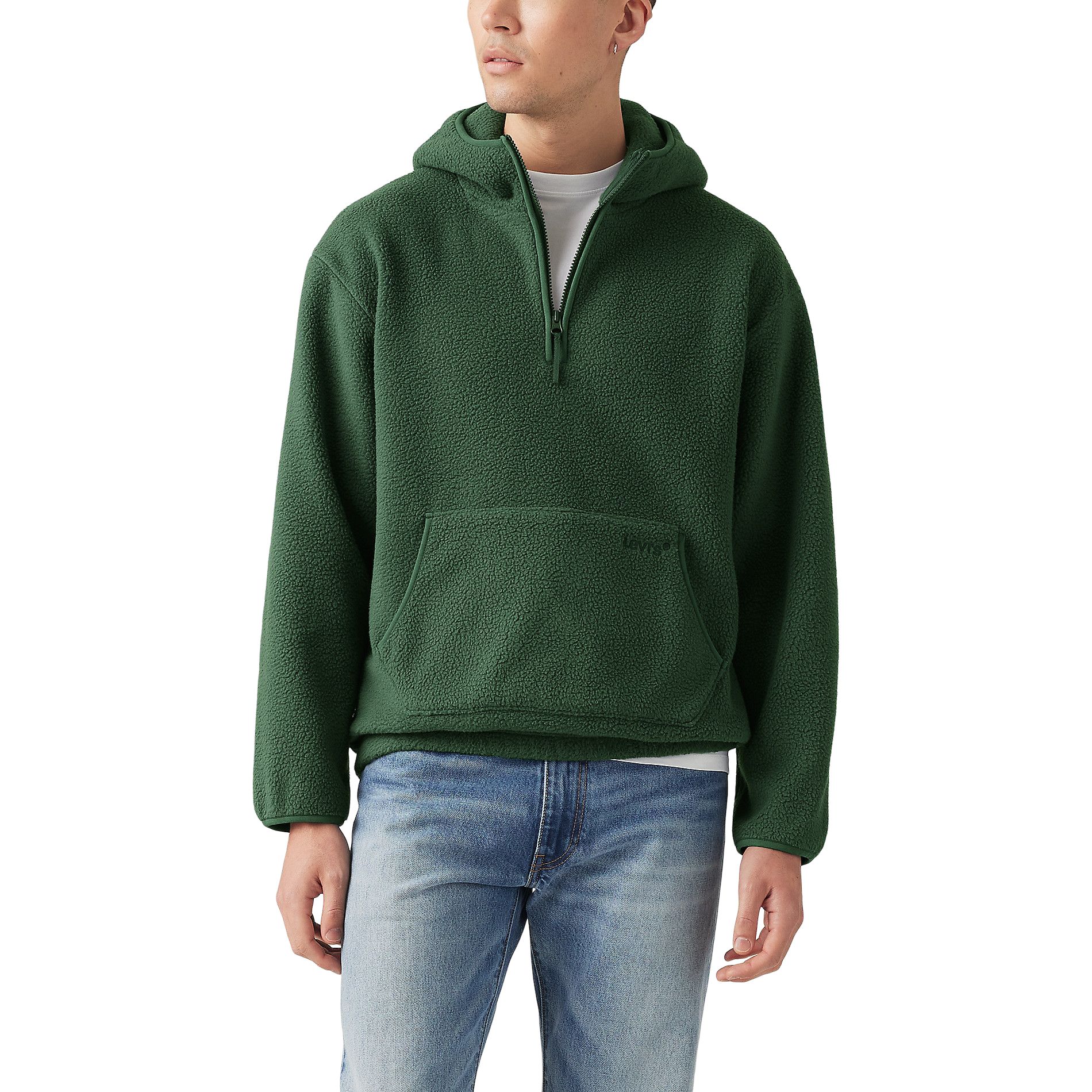 Chandail à capuche en molleton de sherpa à fermeture à glissière 1/4 pour hommes, Levi's