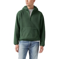 Levi's Men's Quarter Zip Sherpa Fleece Hoodie