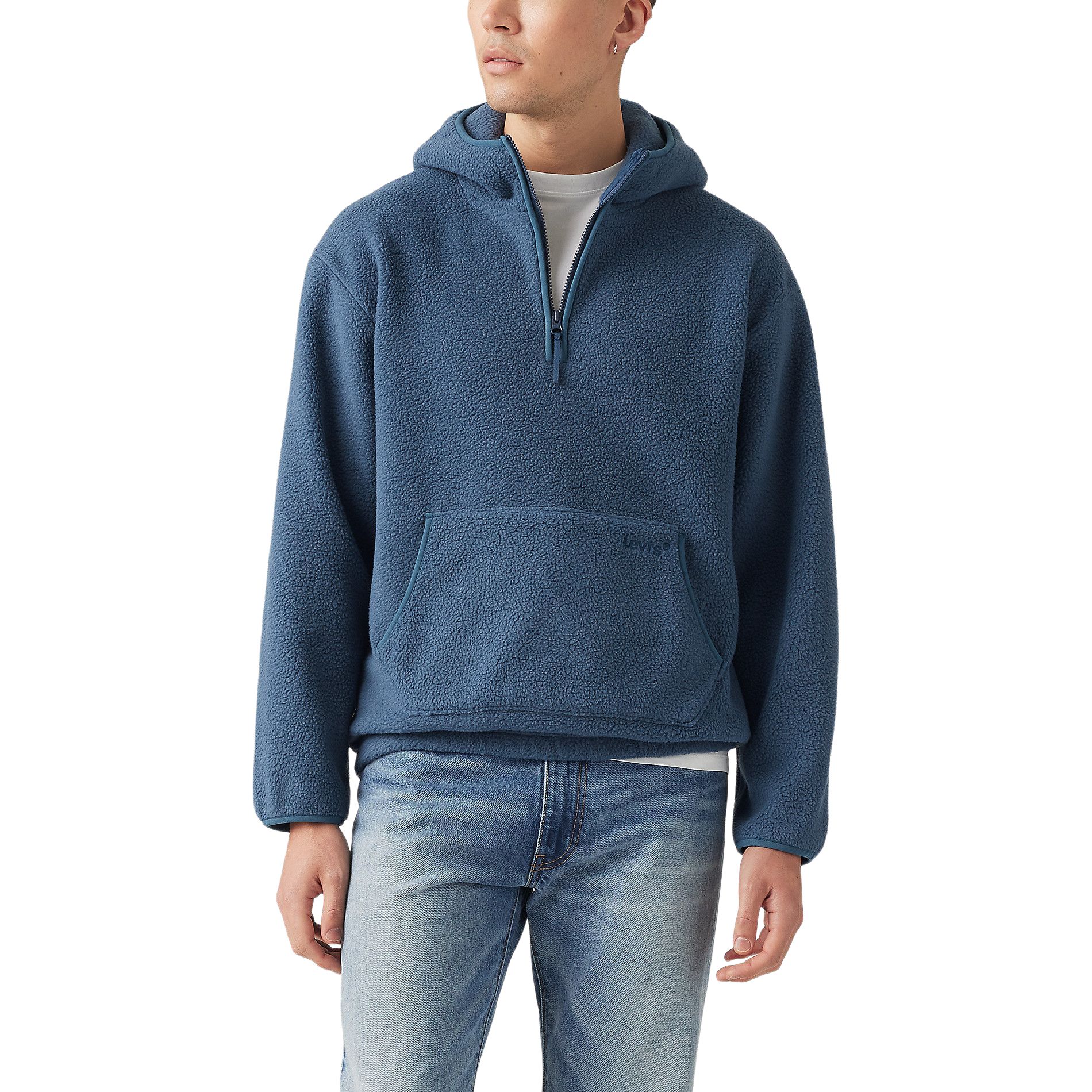 Levi's Men's Quarter Zip Sherpa Fleece Hoodie