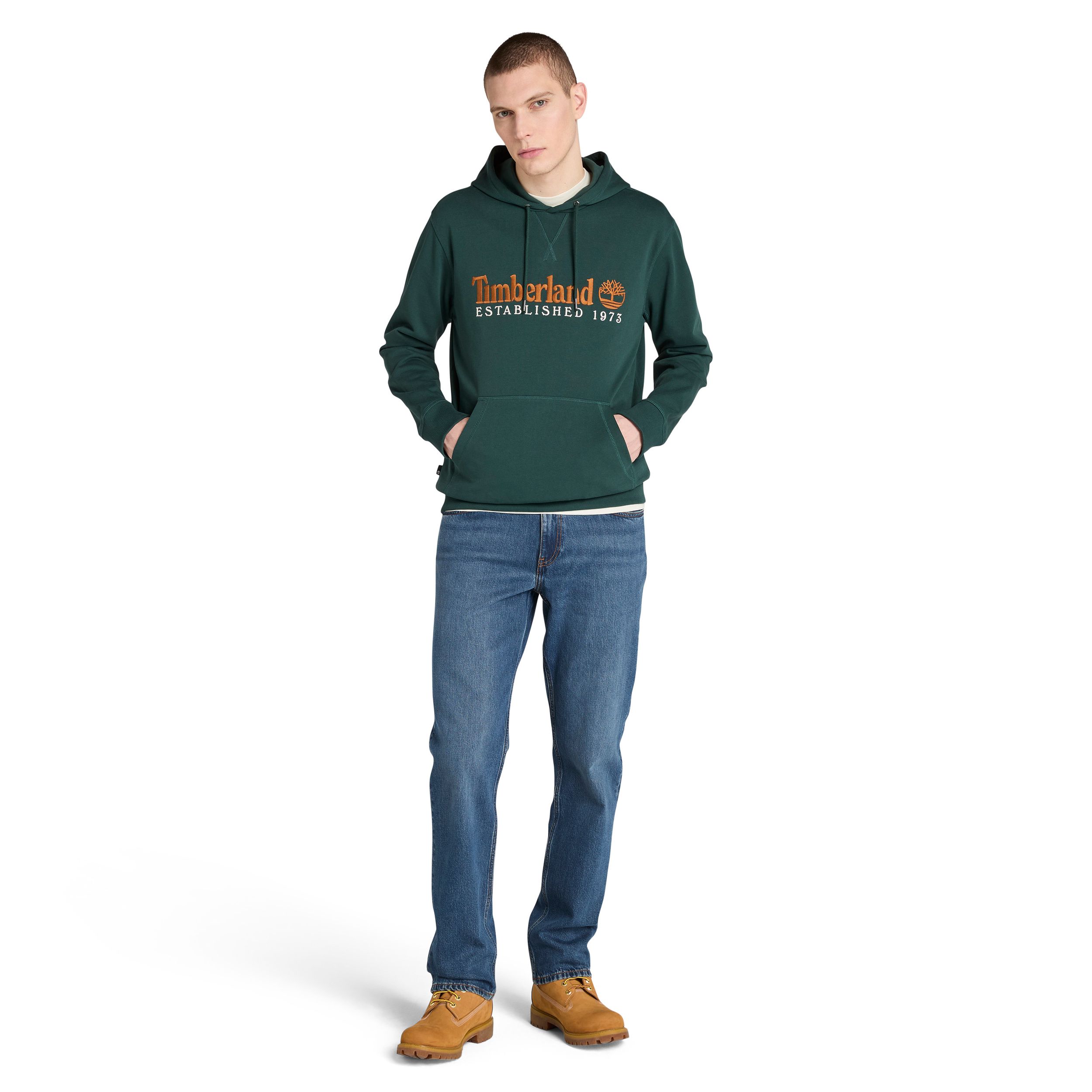 Chandail à capuche en molleton à enfiler avec logo brodé pour hommes, Timberland