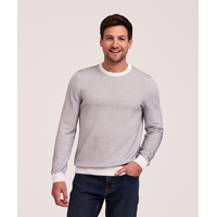 Denver Hayes Men's Ottoman Stripe Crew Sweater Front_Flat