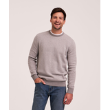 Denver Hayes Men's Soft Cotton Birdseye Stitch Crew Sweater Front_Flat