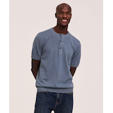 Chandail Henley en coton à manches courtes pour hommes, Denver Hayes Front_Flat