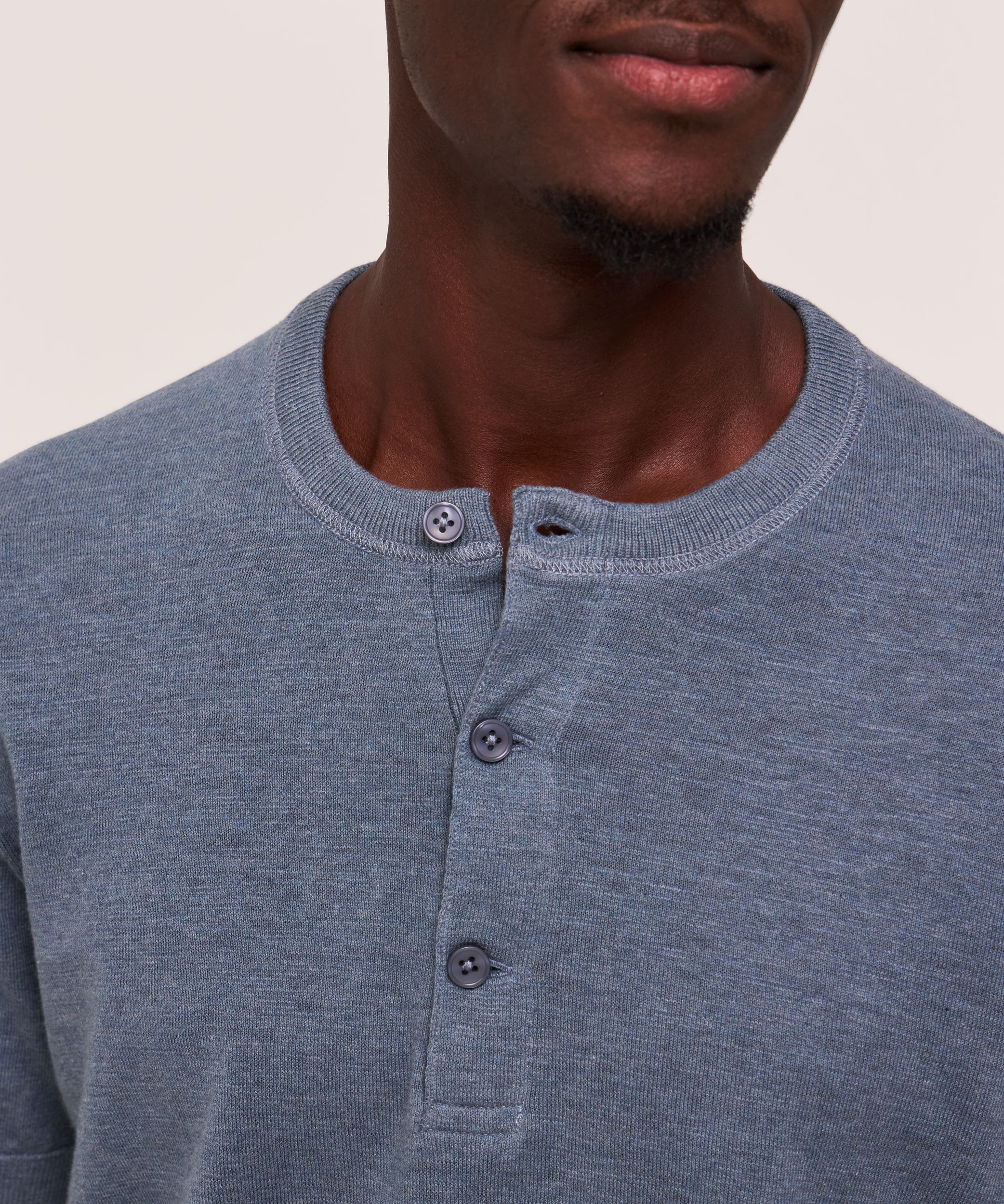 Chandail Henley en coton à manches courtes pour hommes, Denver Hayes