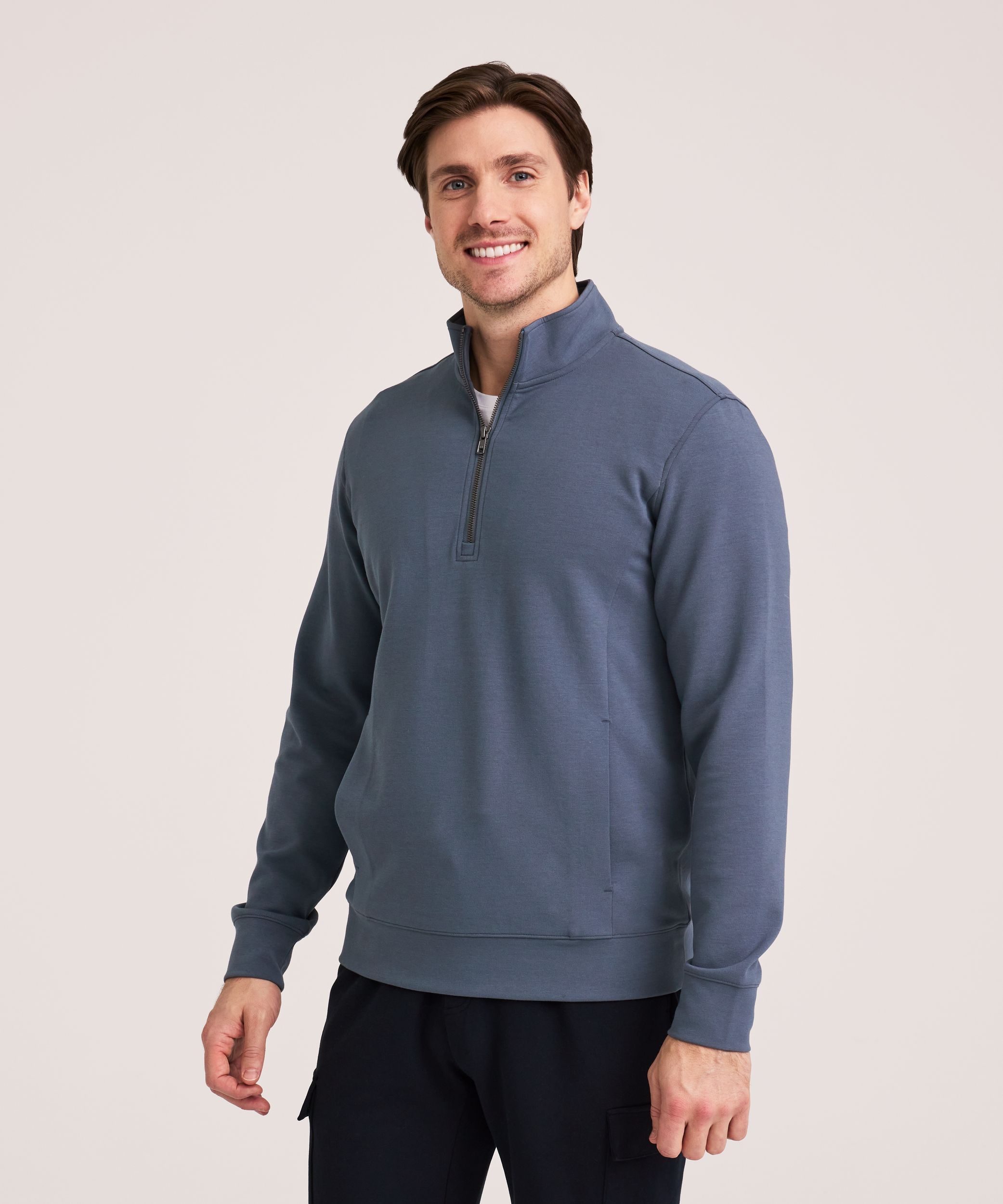 Denver Hayes Performance Men's Fleece Half-Zip Mock Neck Sweatshirt