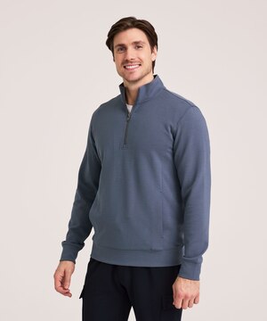 Chandail en molleton à col cheminée et à glissière pleine longueur avec protection FreshTech pour hommes, Denver Hayes Performance