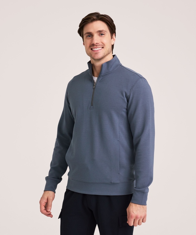 Denver Hayes Performance Men's Fleece Half-Zip Mock Neck Sweatshirt