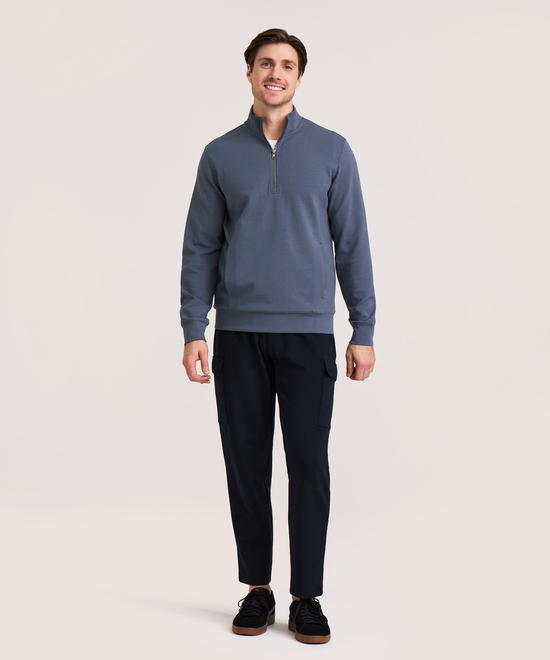 Denver Hayes Performance Men's Fleece Half-Zip Mock Neck Sweatshirt