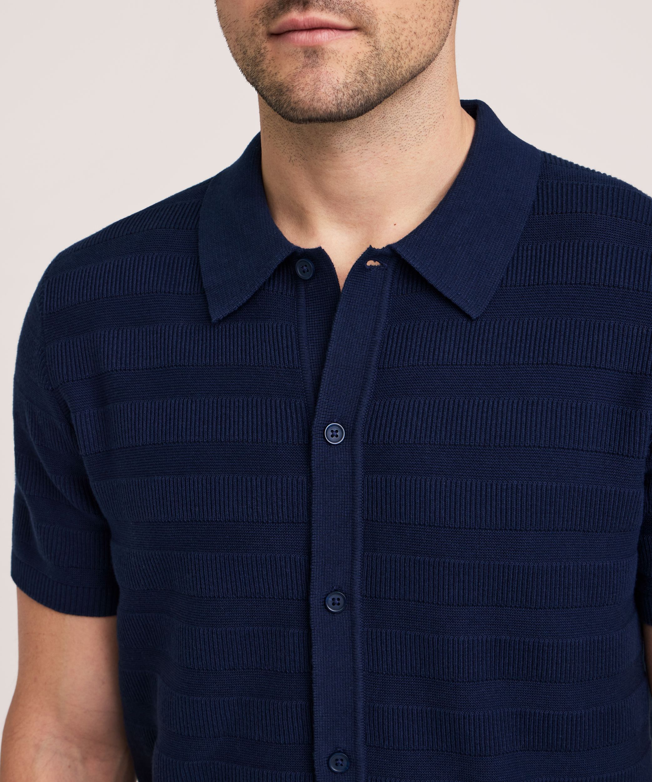 Denver Hayes Men's Short Sleeve Button Polo Shirt