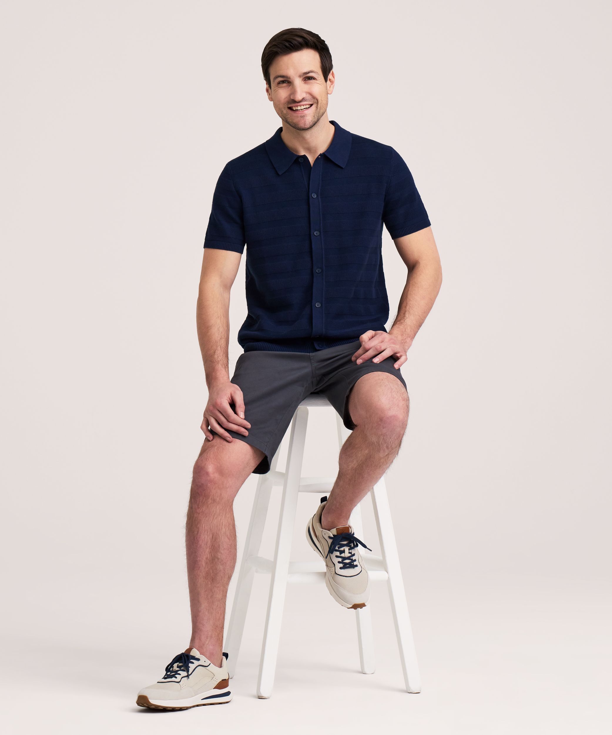 Denver Hayes Men's Short Sleeve Button Polo Shirt