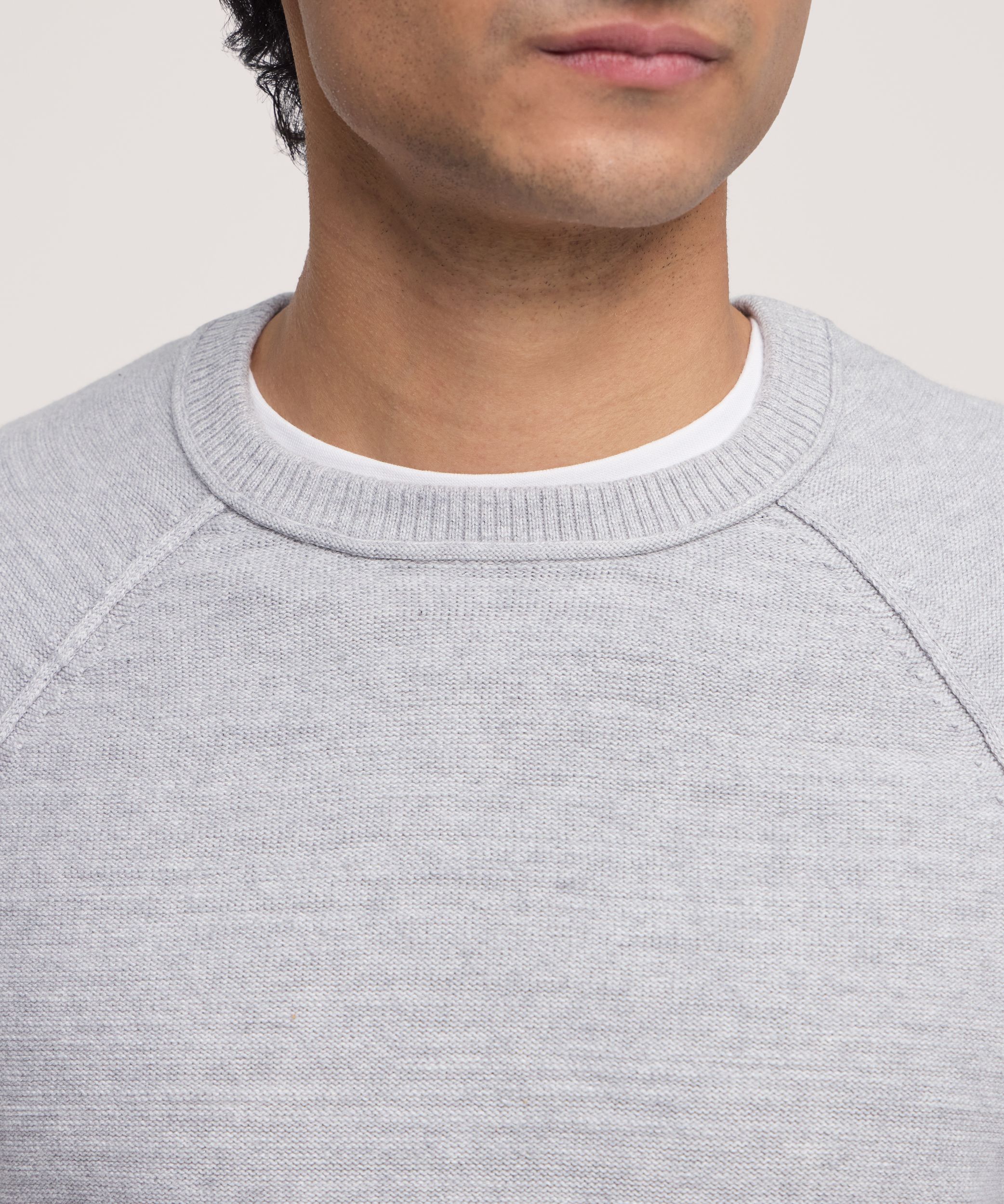 Denver Hayes Men's Slub Cotton Raglan Sweater
