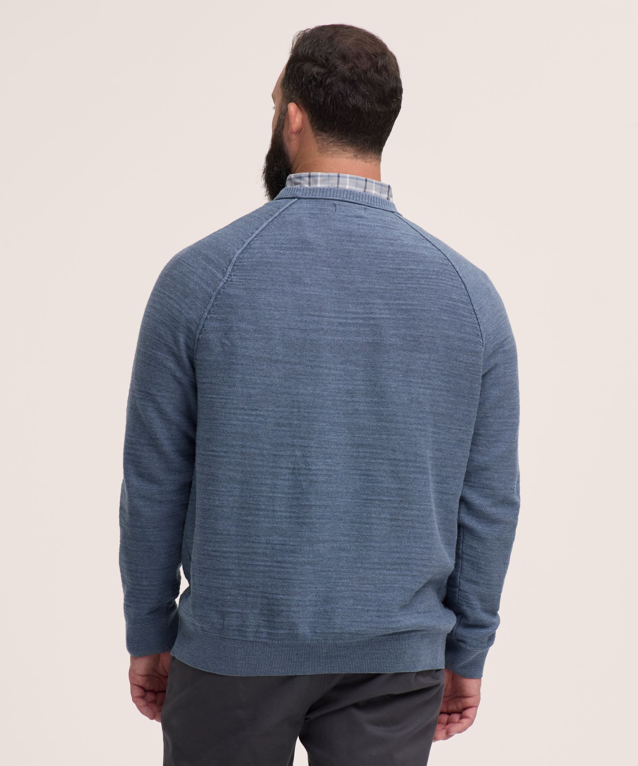 Denver Hayes Men's Slub Cotton Raglan Sweater