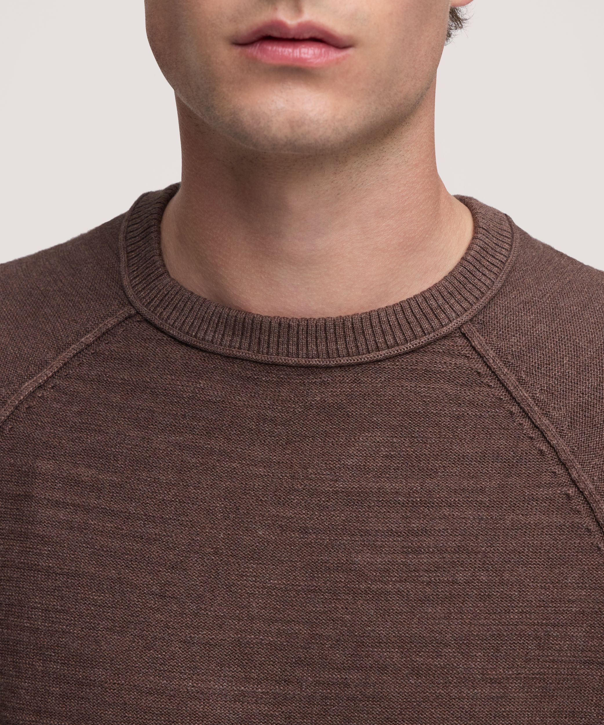 Denver Hayes Men's Slub Cotton Raglan Sweater