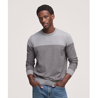 Denver Hayes Men's Soft Cotton Jersey Stitch Crew Sweater