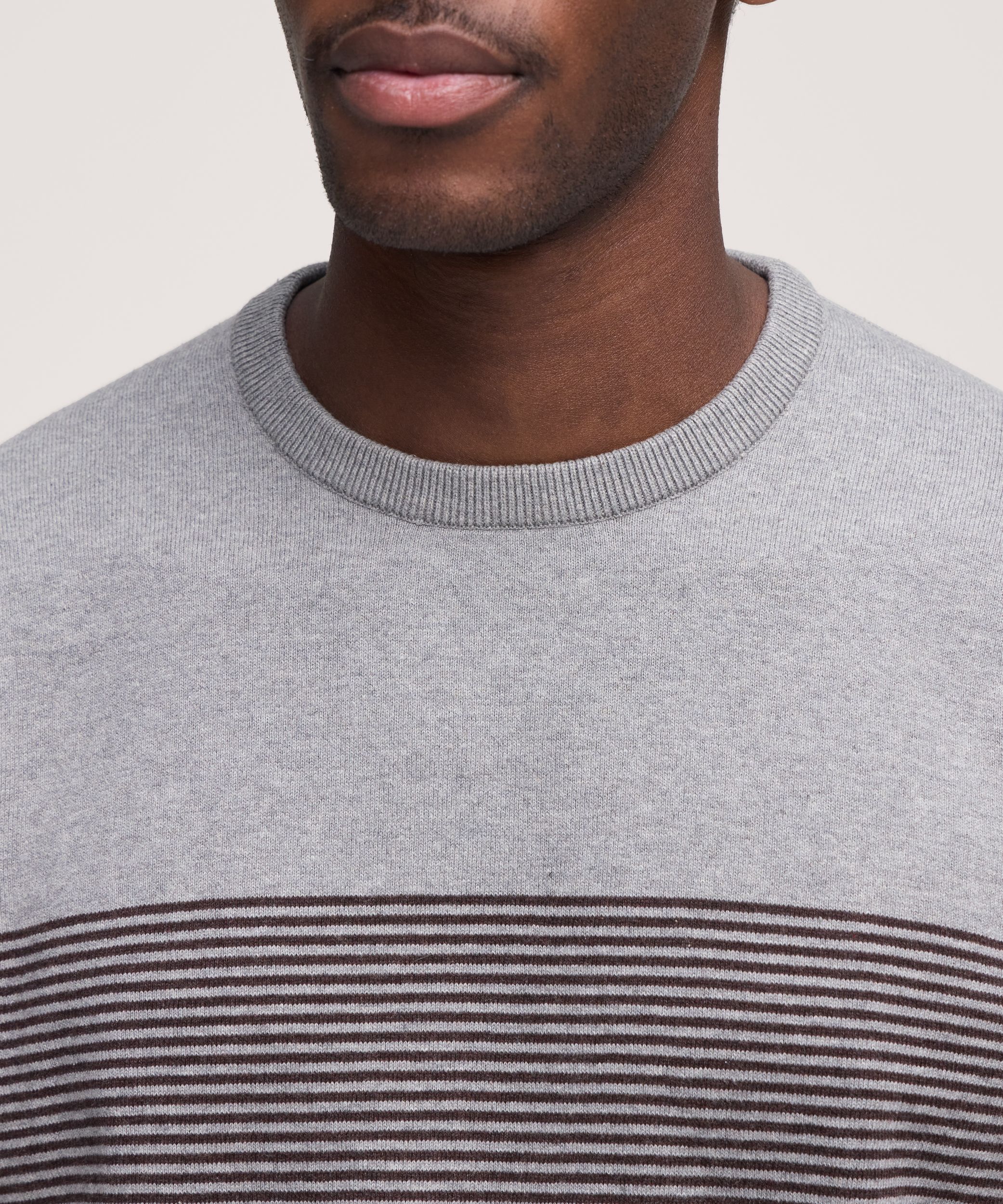 Chandail en coton doux à col ras du cou et point jersey pour hommes, Denver Hayes