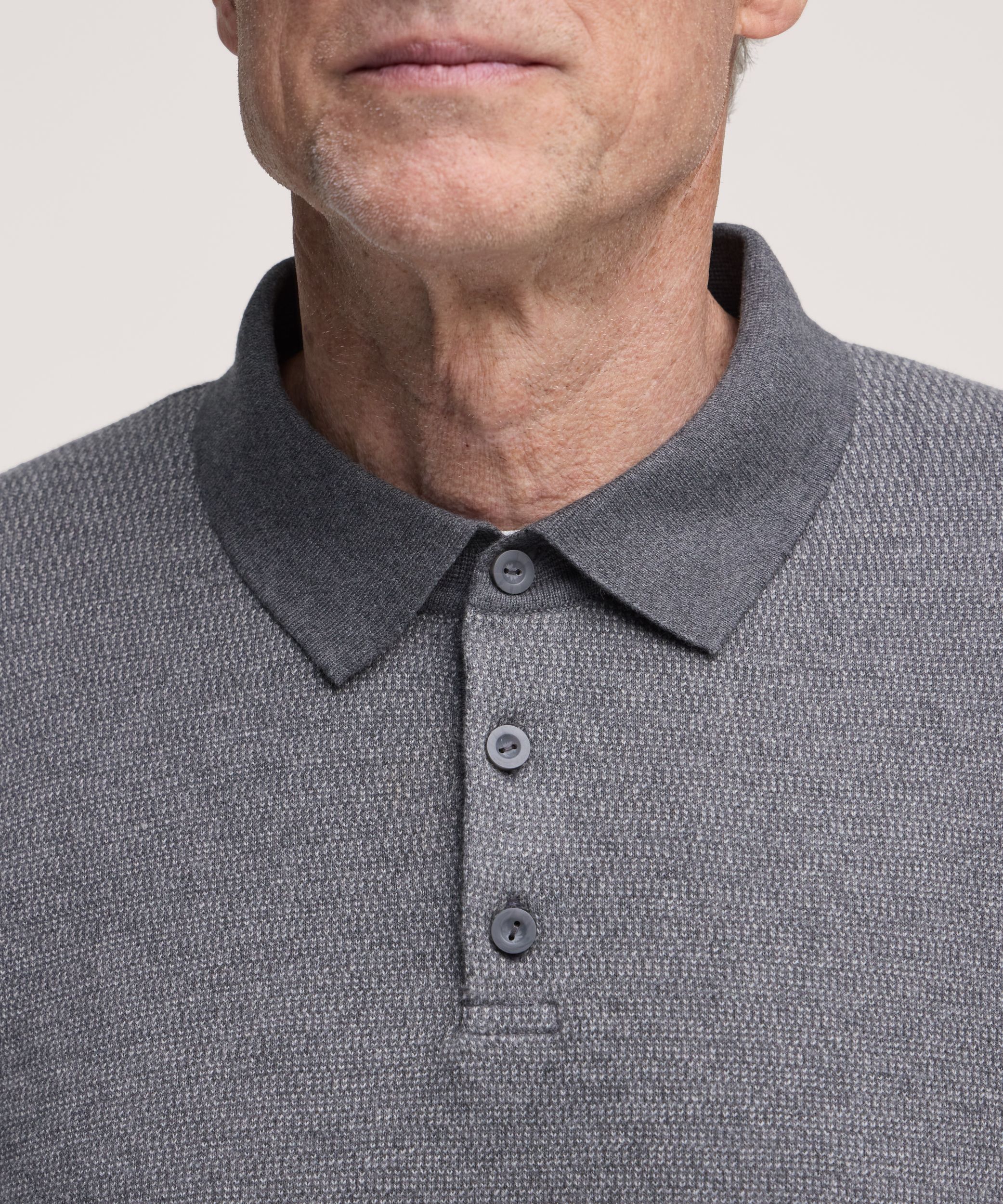 Polo en coton doux à point œil de perdrix pour hommes, Denver Hayes