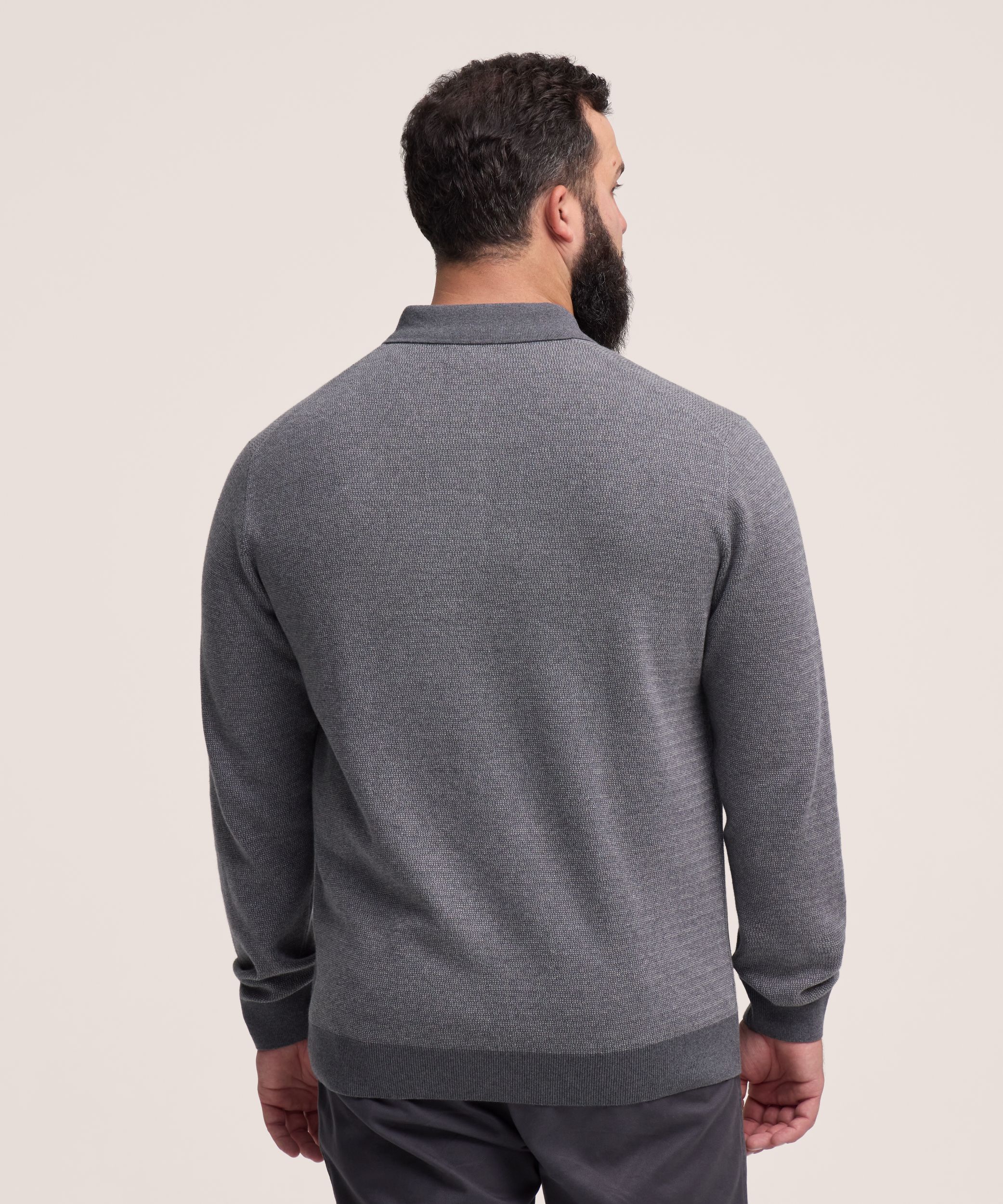 Polo en coton doux à point œil de perdrix pour hommes, Denver Hayes