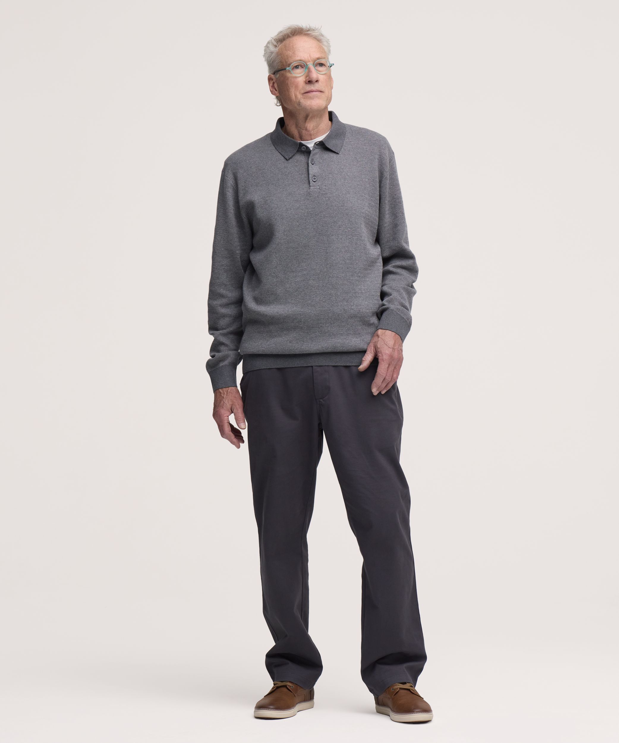 Polo en coton doux à point œil de perdrix pour hommes, Denver Hayes