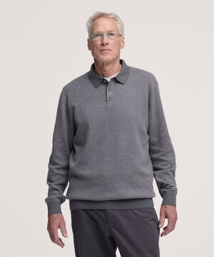 Polo en coton doux à point œil de perdrix pour hommes, Denver Hayes