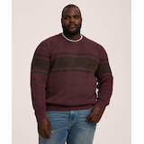 Chandail rayé à col ras du cou et mailles perlées avec effet délavé pour hommes, Denver Hayes Front_Flat