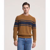 Denver Hayes Men's Shaker Striped Washed Crewneck Sweater