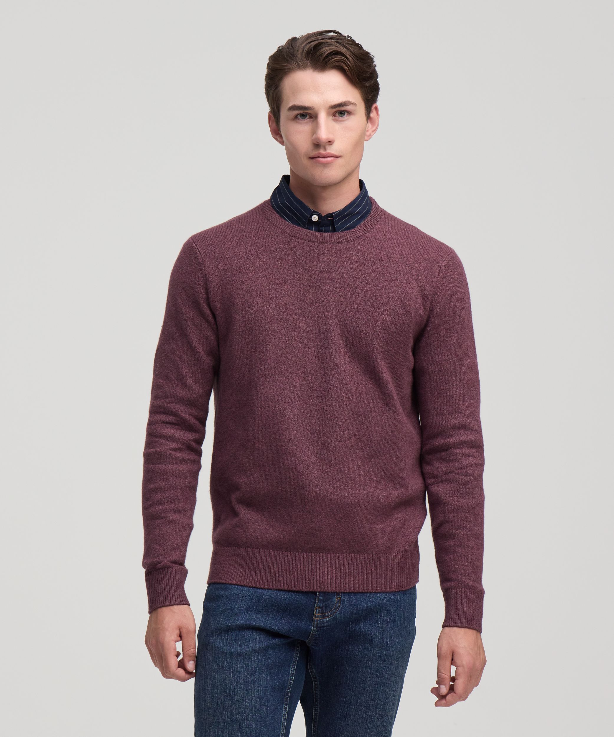 Denver Hayes Men's Lofty knit Solid Crewneck Sweater