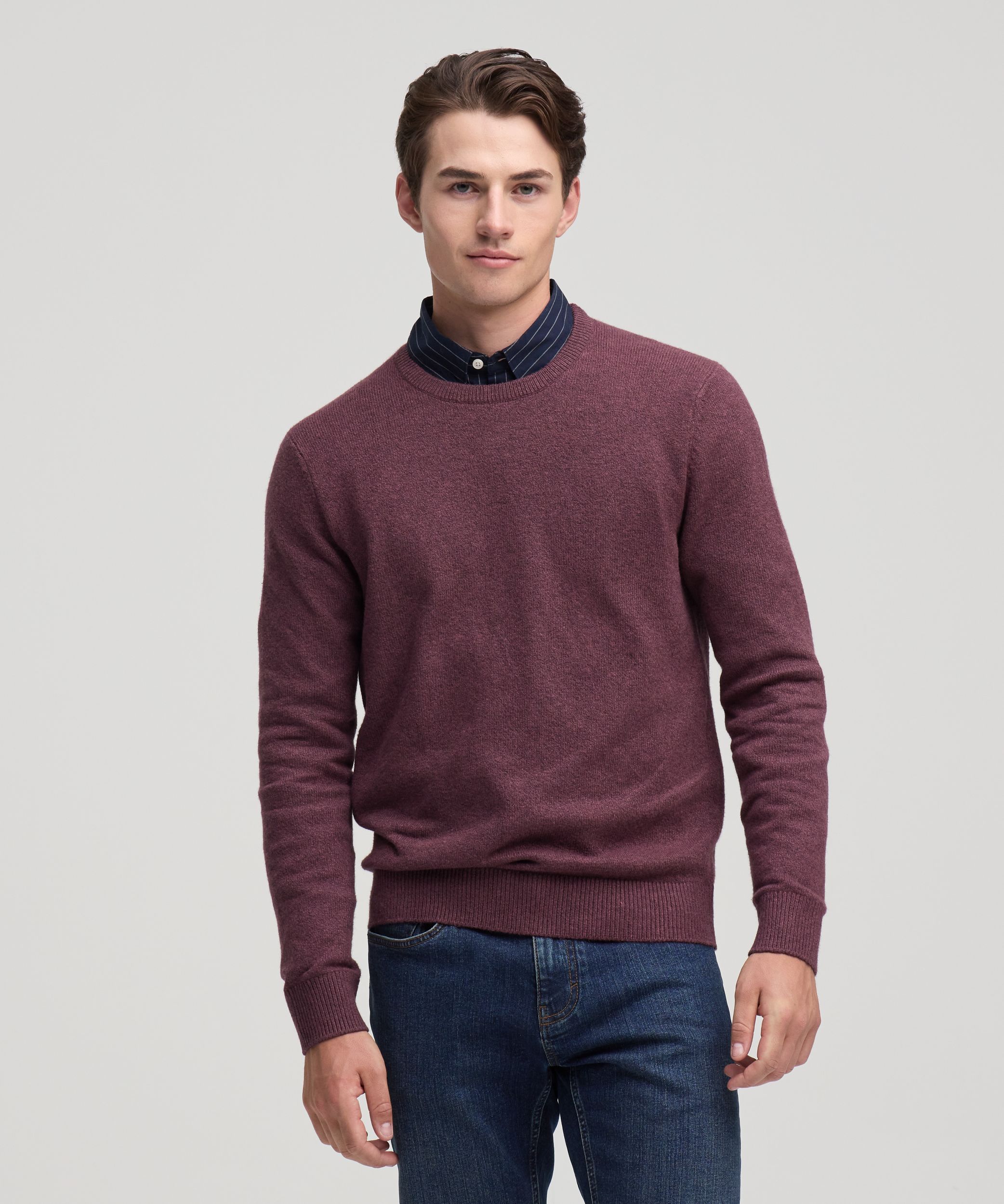 Denver Hayes Men's Lofty knit Solid Crewneck Sweater