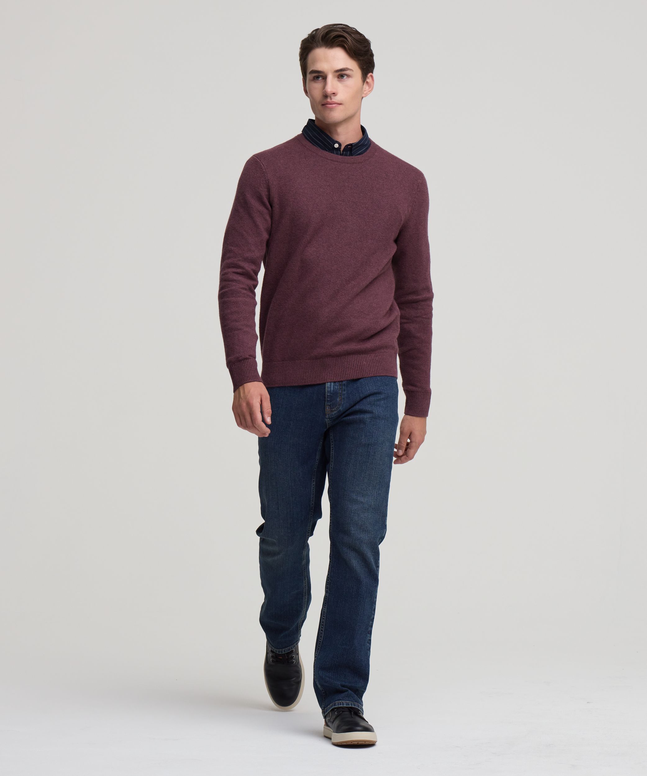 Denver Hayes Men's Lofty knit Solid Crewneck Sweater