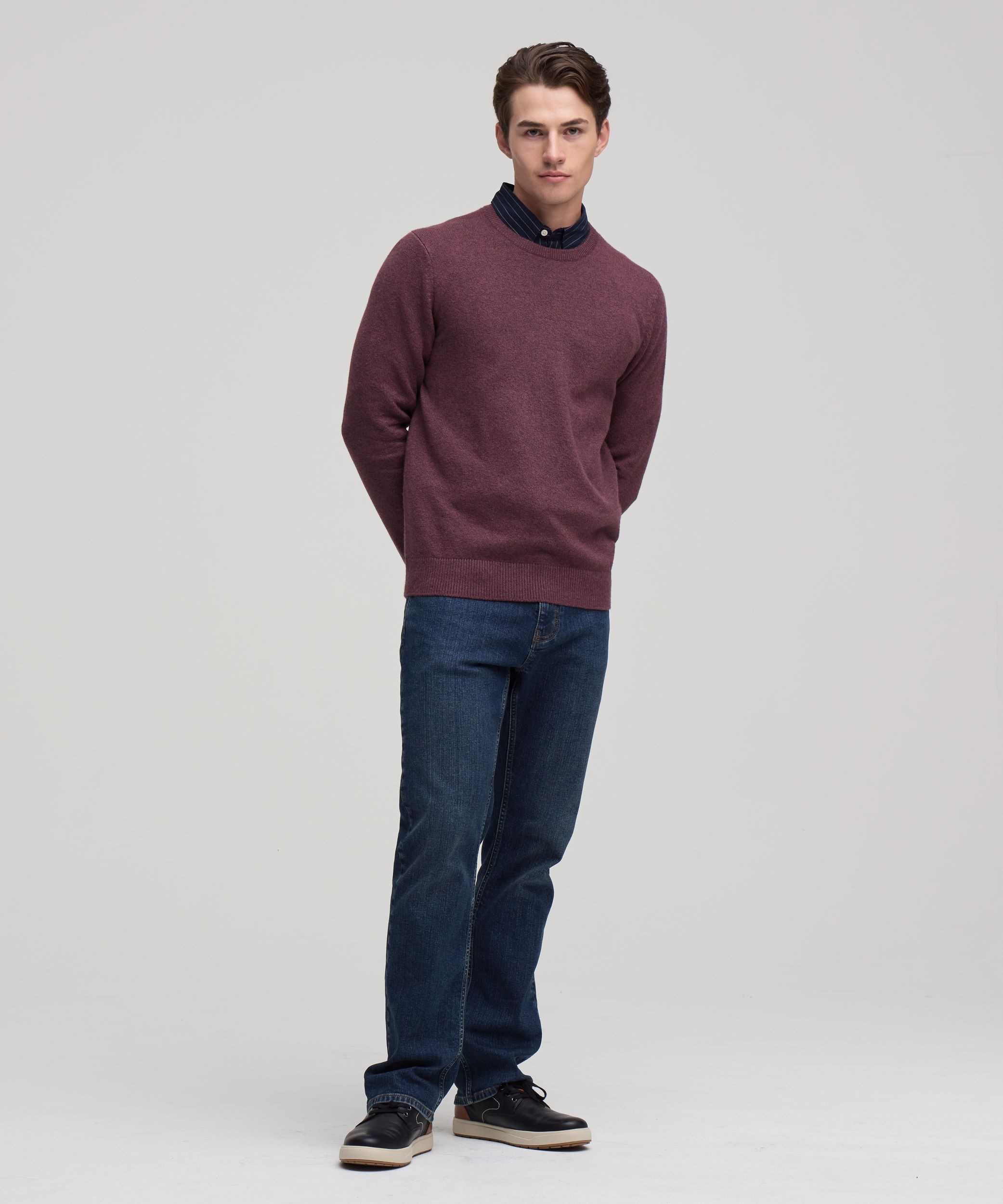 Denver Hayes Men's Lofty knit Solid Crewneck Sweater