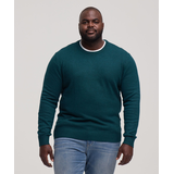 Chandail à col ras du cou en tricot gonflant de couleur unie pour hommes, Denver Hayes