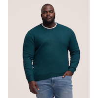Denver Hayes Men's Lofty knit Solid Crewneck Sweater