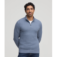 Chandail en tricot à col cheminée avec glissière 1/4 pour hommes, Denver Hayes