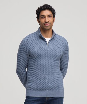 Denver Hayes Men's Knit 1/4 Zip Mockneck Sweater