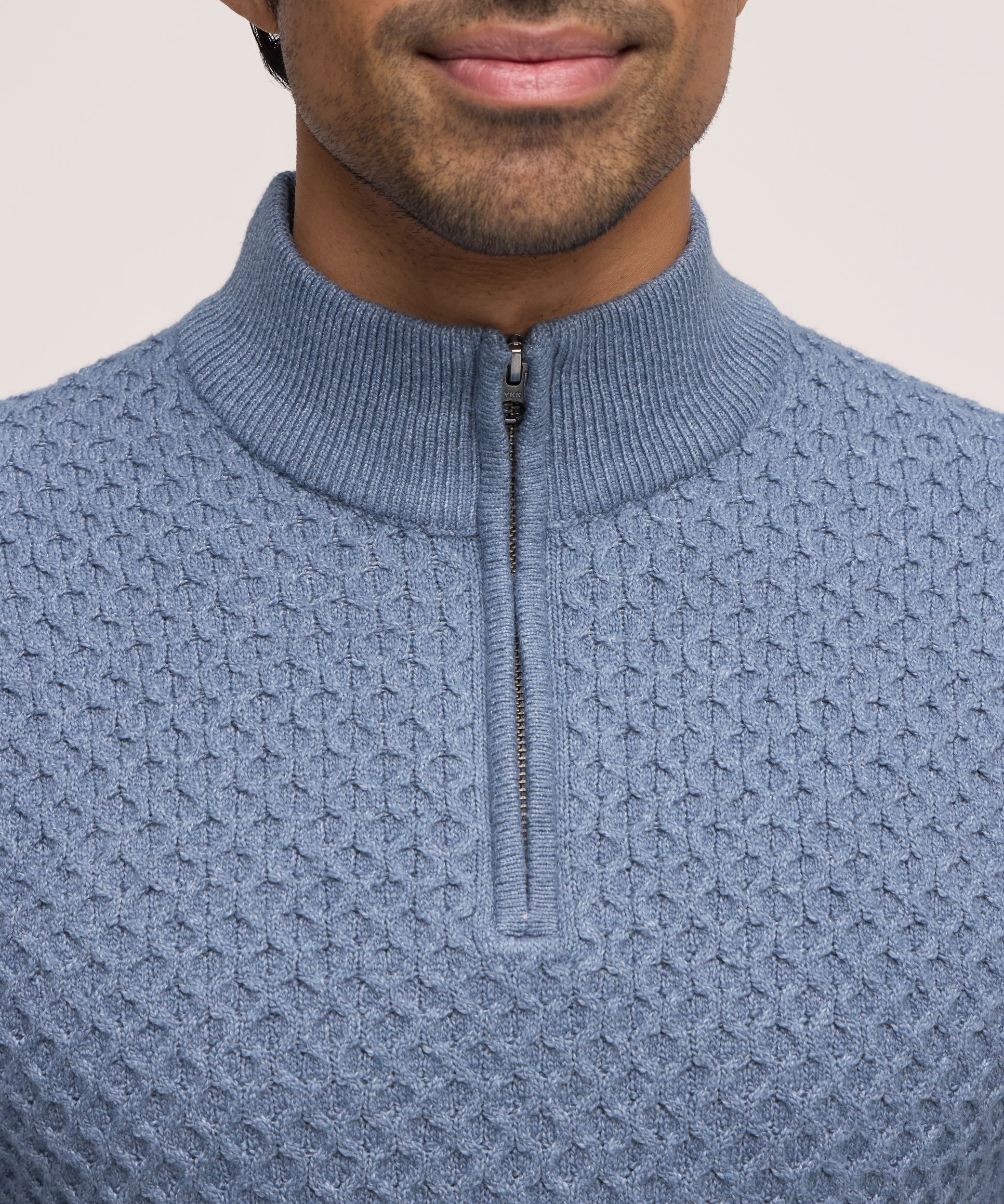 Denver Hayes Men's Knit 1/4 Zip Mockneck Sweater