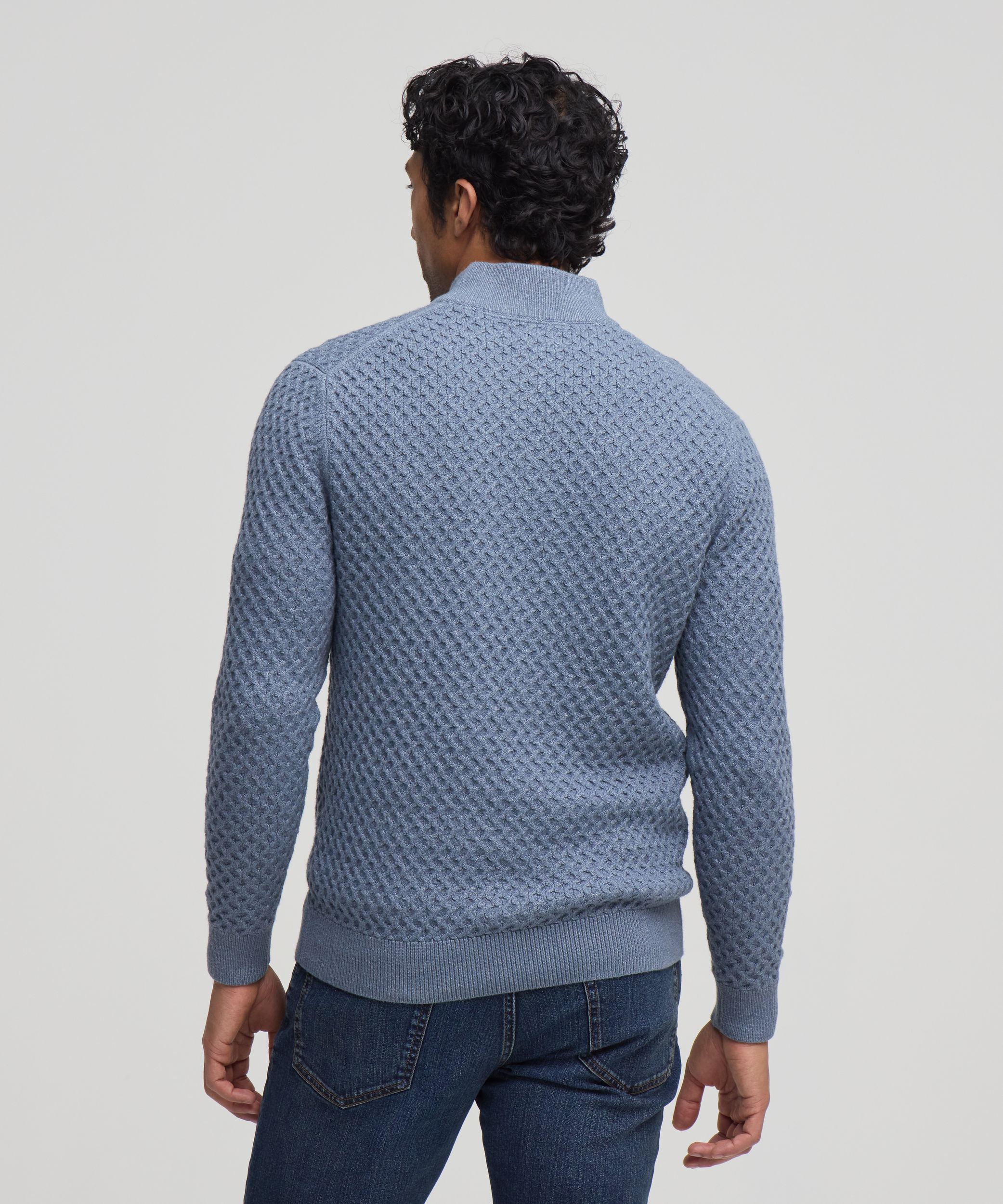 Denver Hayes Men's Knit 1/4 Zip Mockneck Sweater