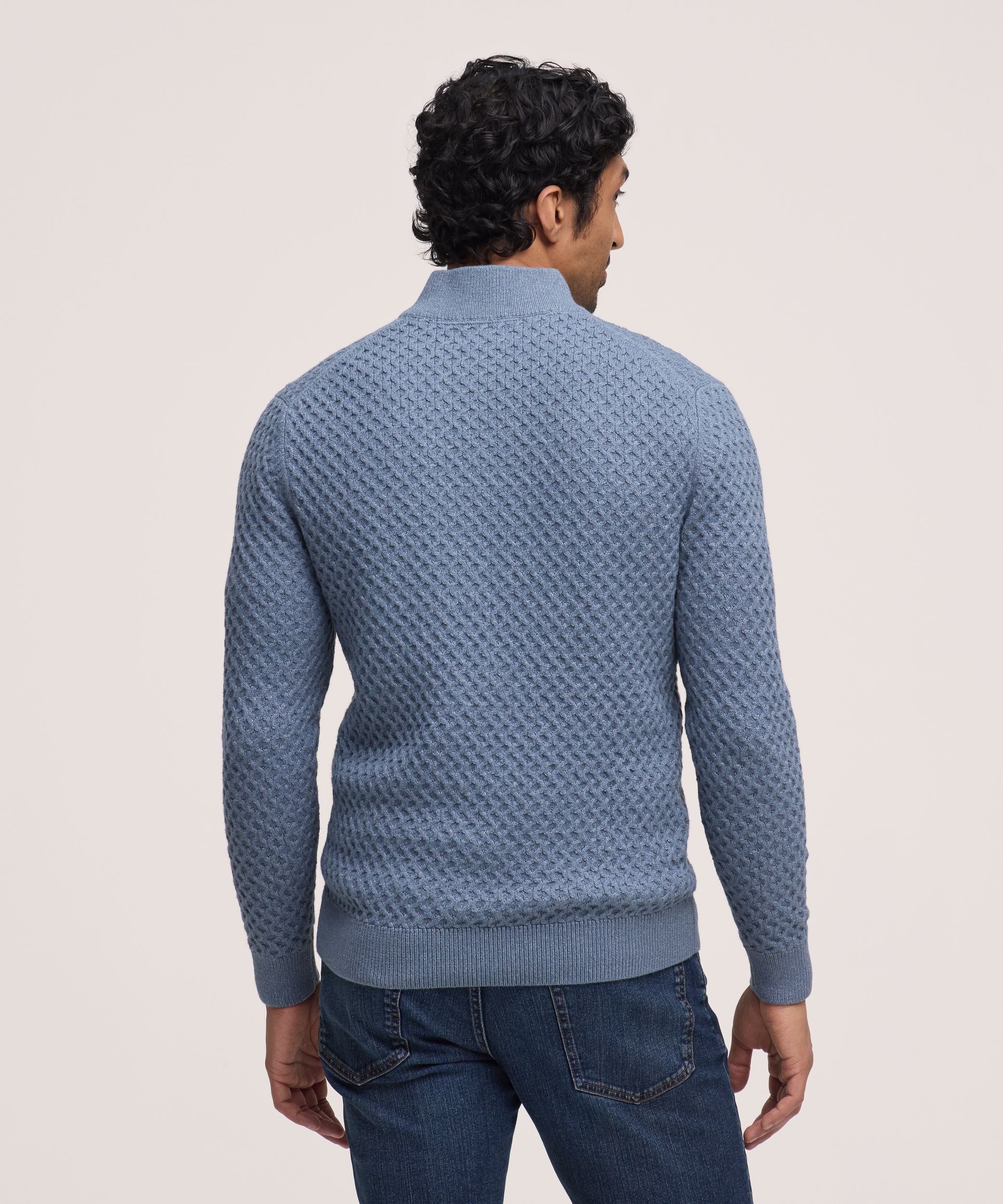 Denver Hayes Men's Knit 1/4 Zip Mockneck Sweater