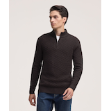 Chandail en tricot à col cheminée avec glissière 1/4 pour hommes, Denver Hayes