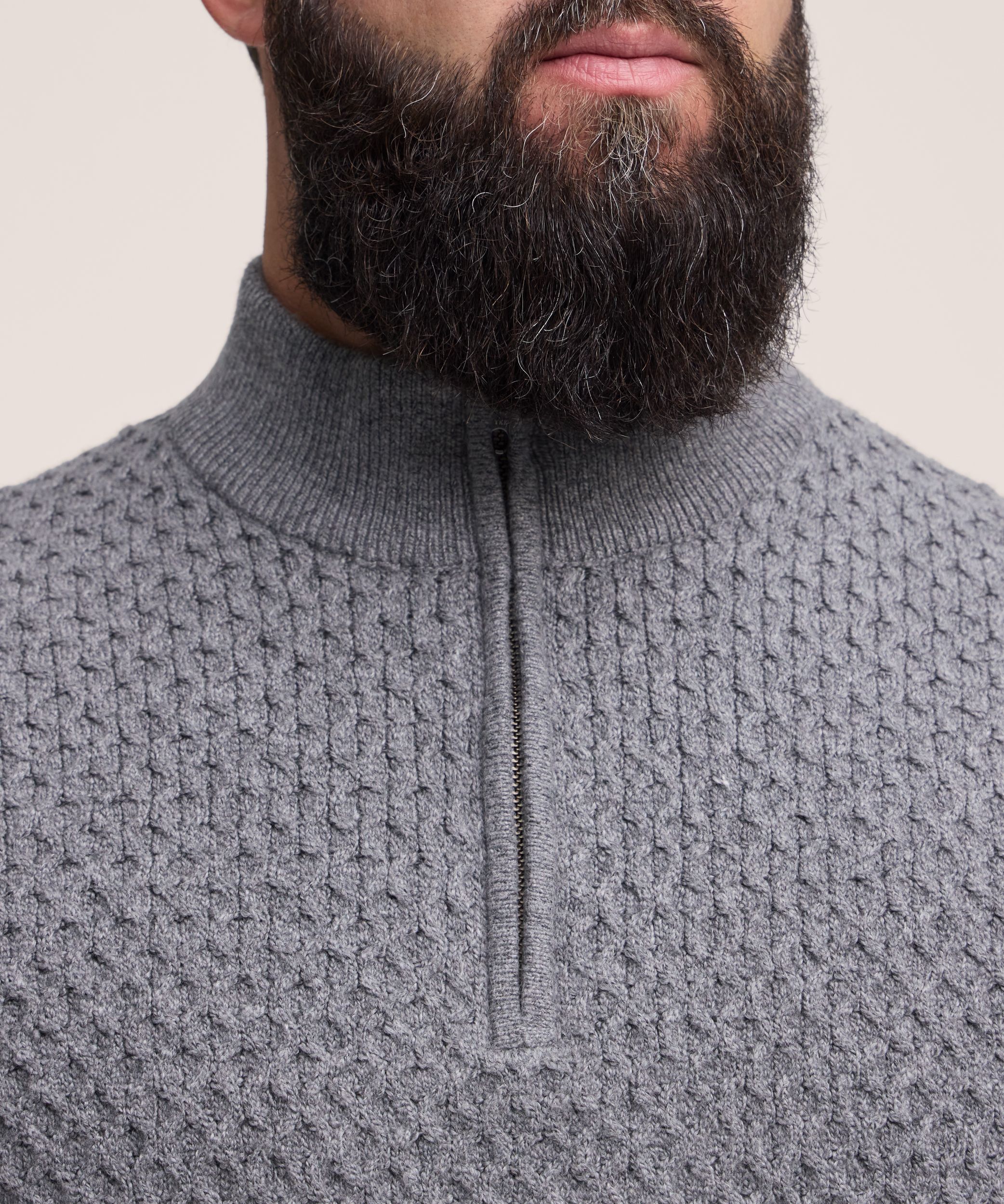 Denver Hayes Men's Knit 1/4 Zip Mockneck Sweater