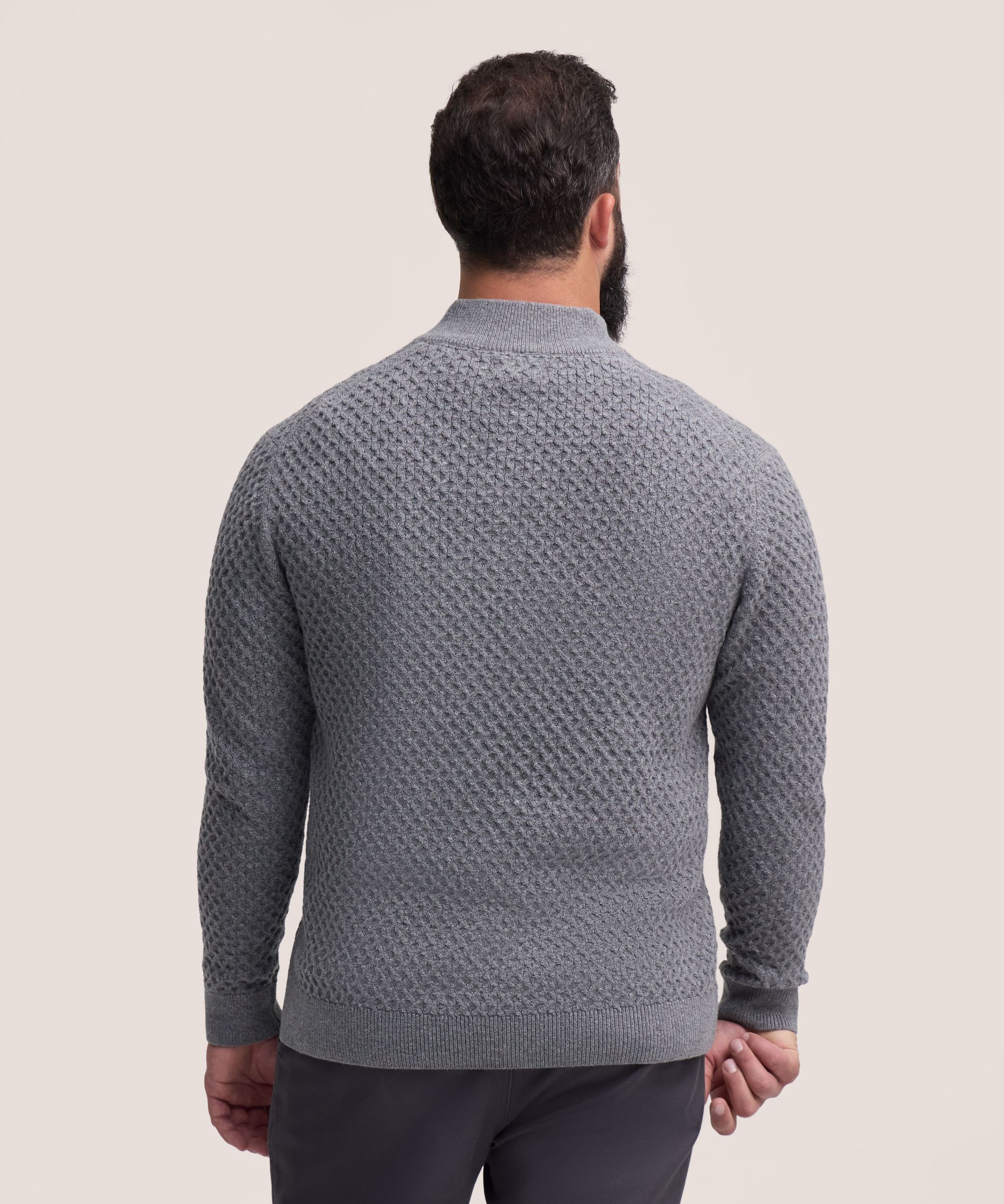 Denver Hayes Men's Knit 1/4 Zip Mockneck Sweater