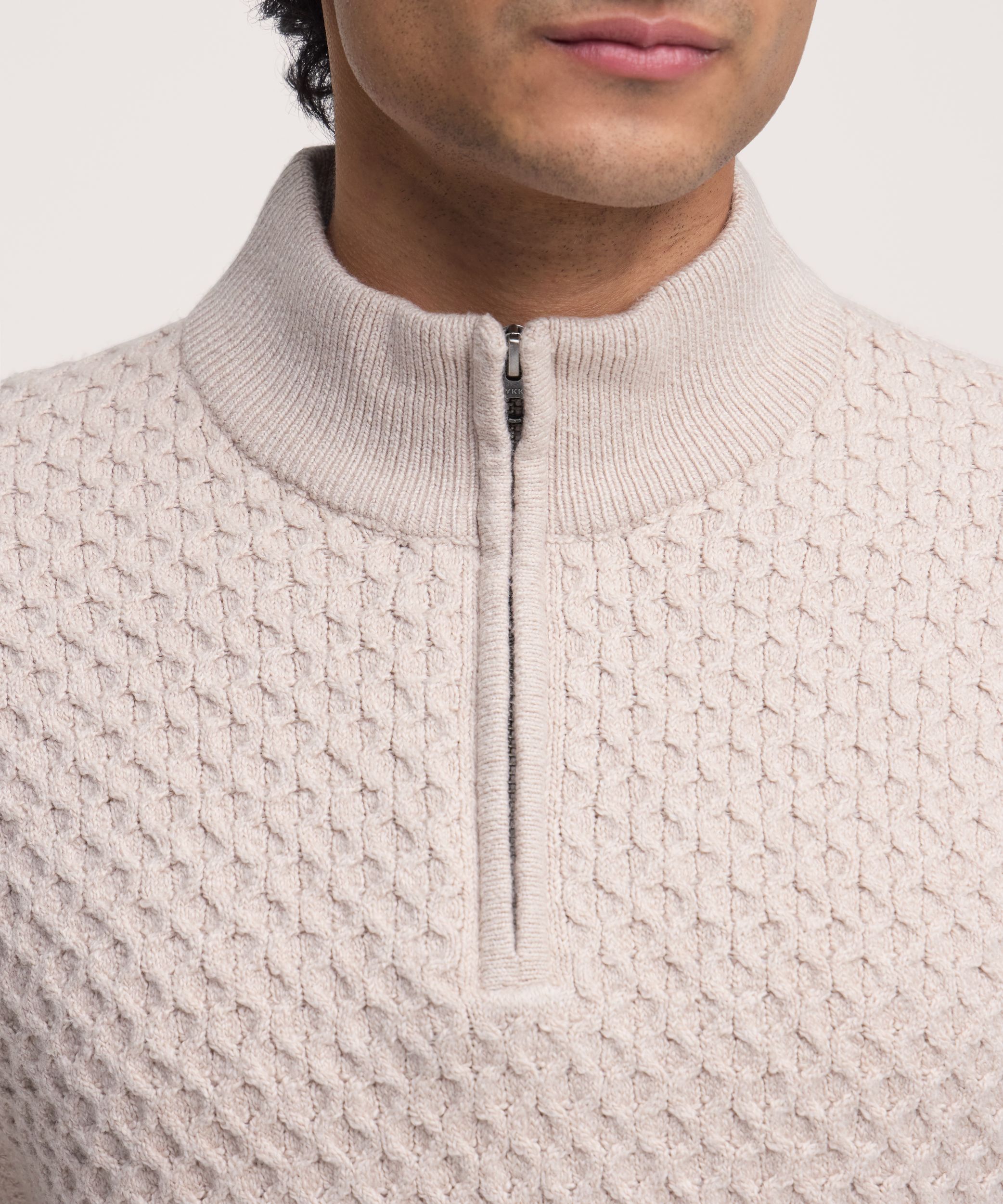 Denver Hayes Men's Knit 1/4 Zip Mockneck Sweater