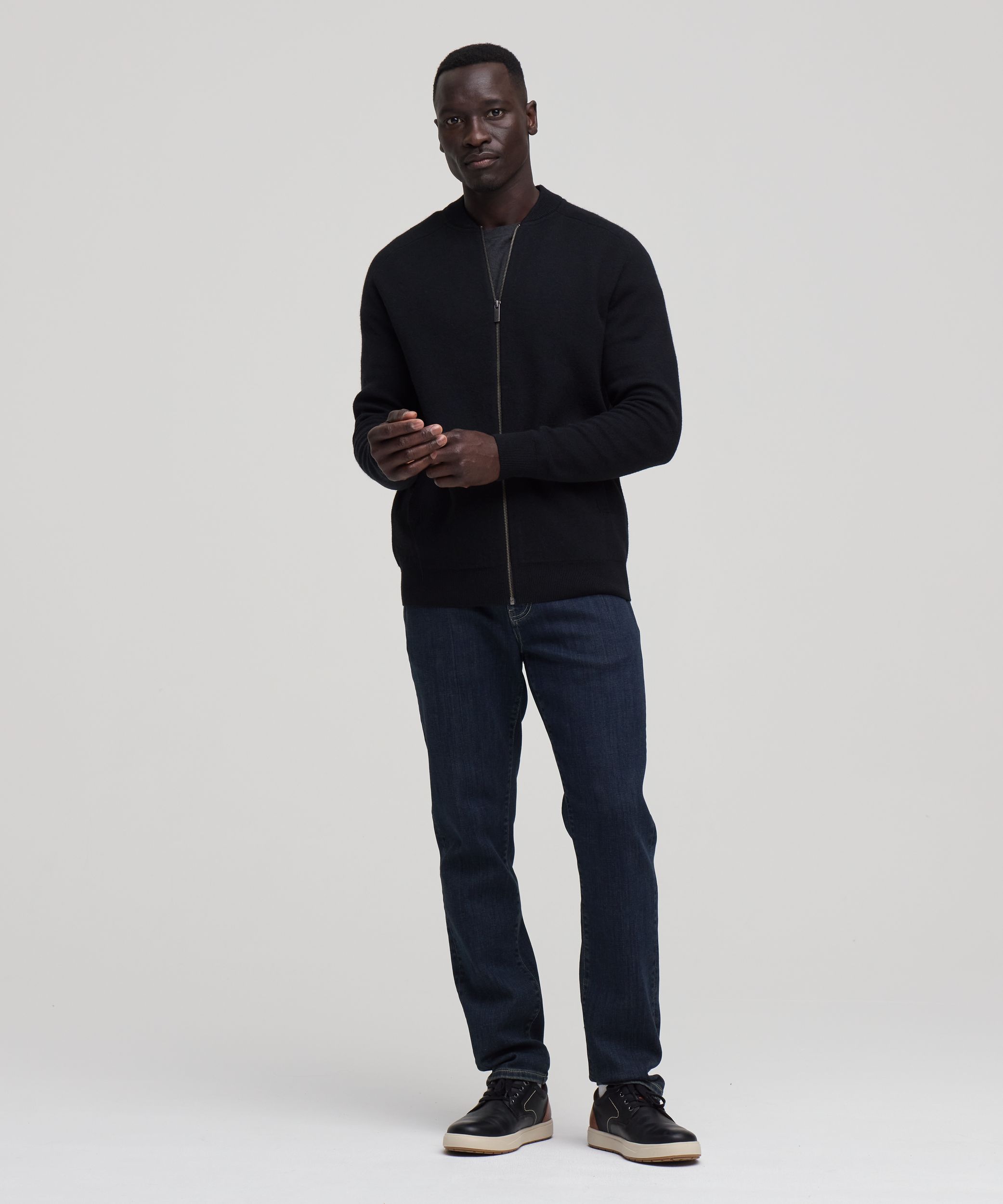 Denver Hayes Men's Doubleknit Full-Zip Bomber Jacket