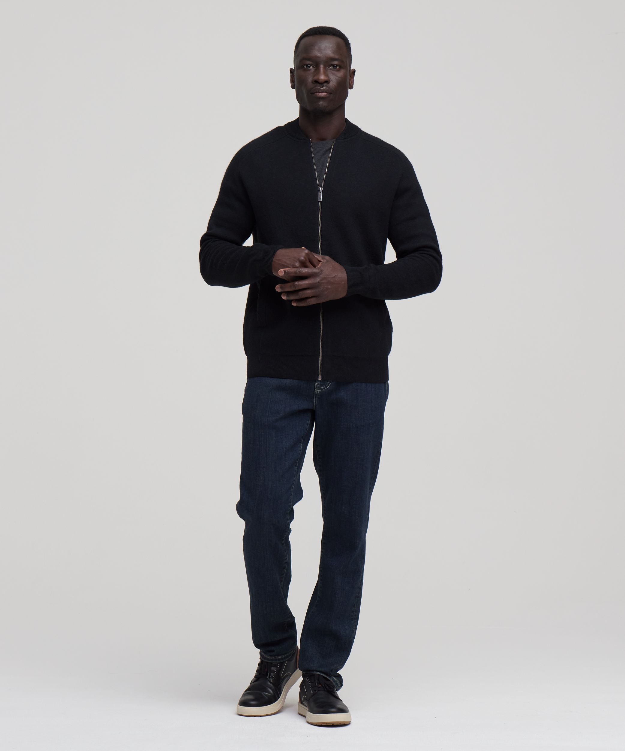 Denver Hayes Men's Doubleknit Full-Zip Bomber Jacket