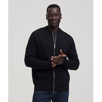 Denver Hayes Men's Doubleknit Full-Zip Bomber Jacket