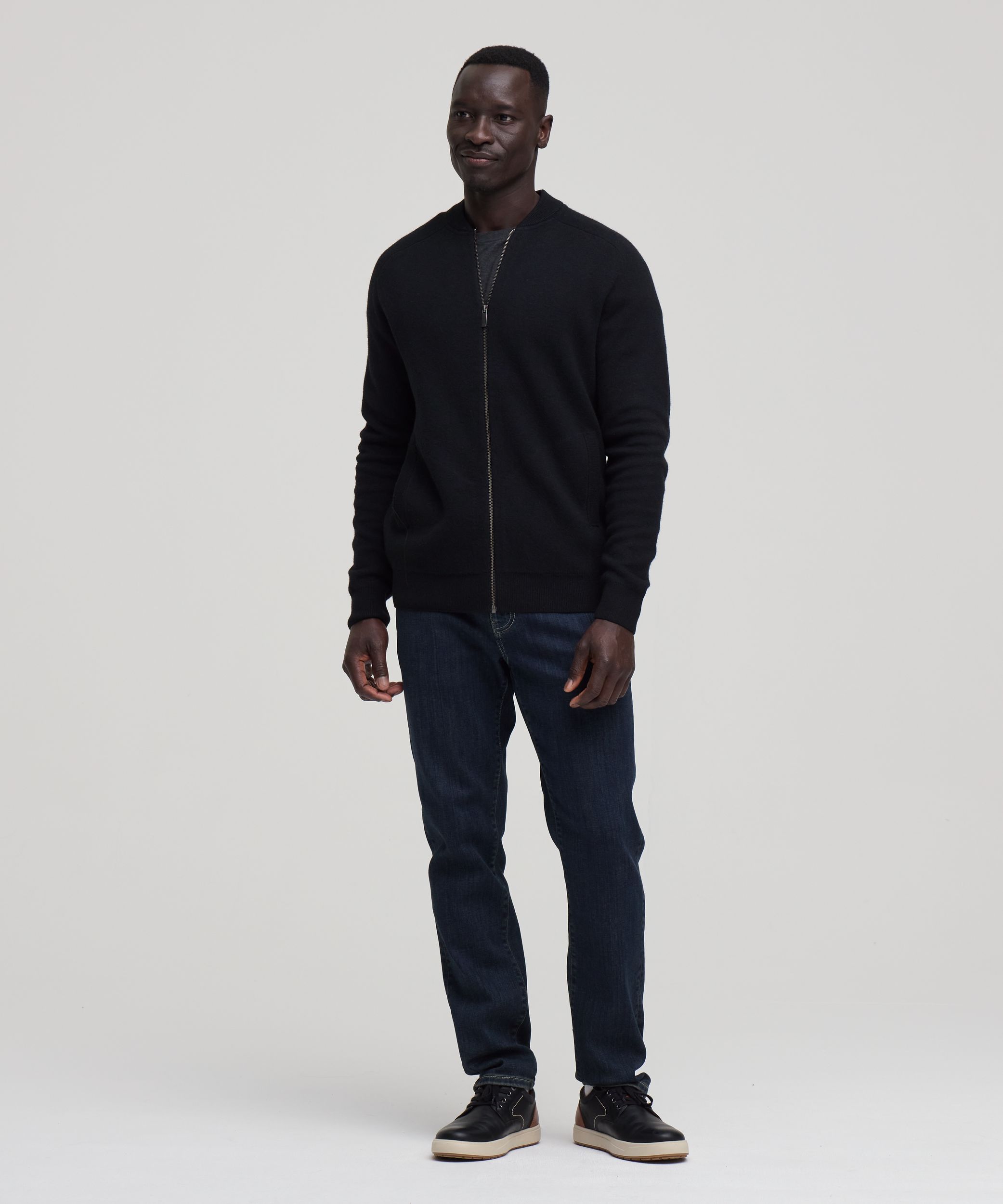 Denver Hayes Men's Doubleknit Full-Zip Bomber Jacket