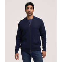 Blouson aviateur en tricot double avec glissière pleine longueur pour hommes, Denver Hayes